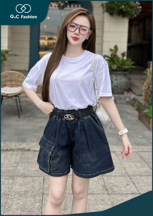 Quần Short Jeans Nữ Q&C Fashion – Cạp Chun Co Giãn