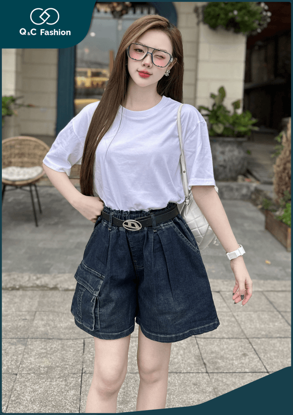 Quần Short Jeans Nữ Q&C Fashion – Cạp Chun Co Giãn