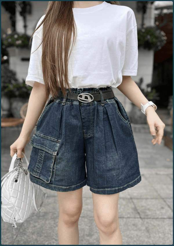 Quần Short Jeans Nữ Q&C Fashion – Cạp Chun Co Giãn - Hình ảnh 2