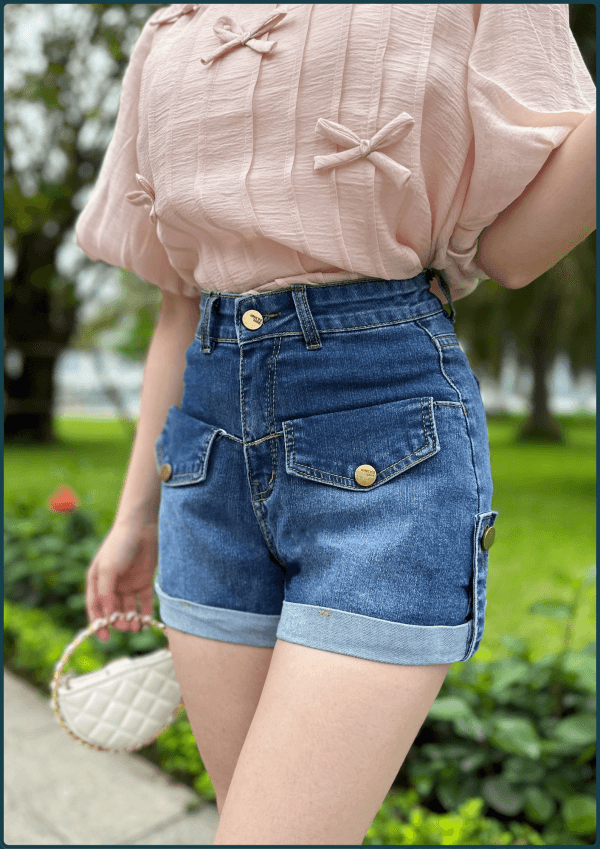 Quần short nữ ống rộng gập gấu - Q&C Fashion - Hình ảnh 3