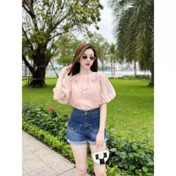 Quần short nữ ống rộng gập gấu - Q&C Fashion - Hình ảnh 5