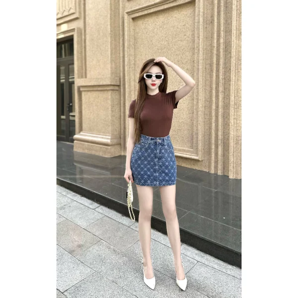 Chân Váy Jeans Nữ Co Giãn Nhẹ - Q&C Fashion - Hình ảnh 2