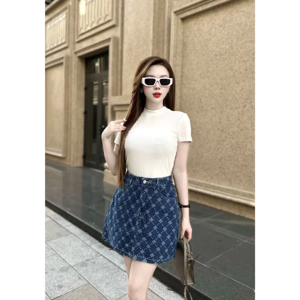 Chân Váy Jeans Nữ Co Giãn Nhẹ - Q&C Fashion - Hình ảnh 5