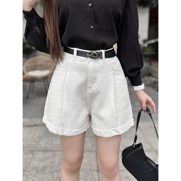 Quần short jeans nữ cạp thường lơ vê gấu - Q&C fashion - Hình ảnh 4