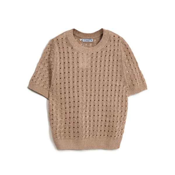 Áo len vặn thừng lỗ cộc tay nữ form rộng thời trang Hàn – Q&C fashion
