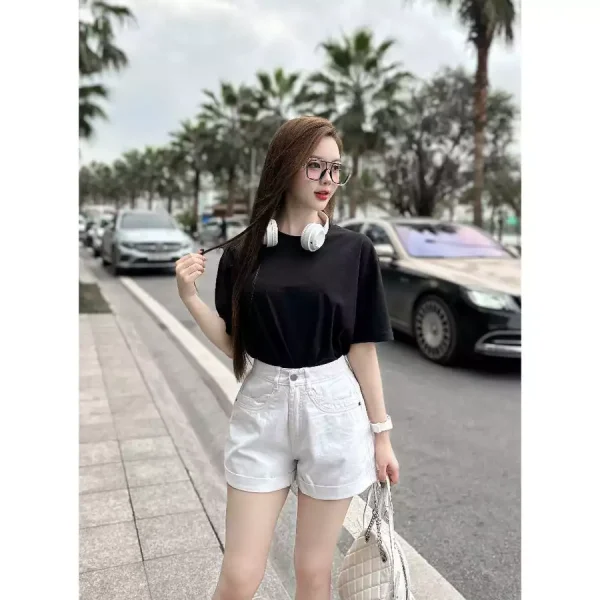 Áo Thun Nữ Trơn Cổ Tròn - Q&C fashion - Hình ảnh 2