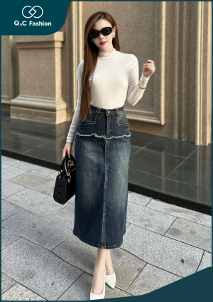 Chân Váy Jeans Nữ Dáng Chữ A - Q&C fashion