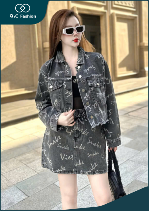Chân Váy Jeans Nữ Co Giãn Nhẹ - Q&C Fashion