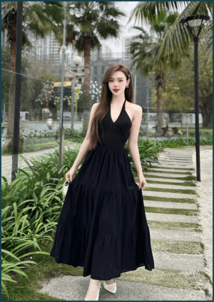 Váy Maxi Buộc Cổ Chéo - Q&C Fashion 7 10