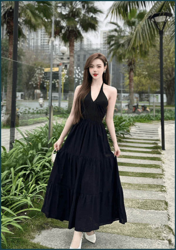 Váy Maxi Buộc Cổ Chéo - Q&C Fashion - Hình ảnh 3