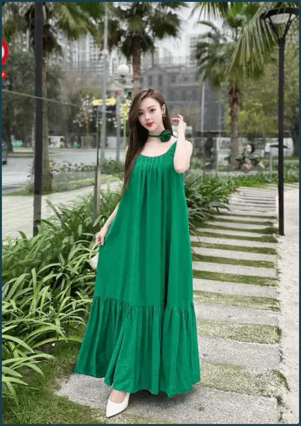 Váy Maxi Buộc Cổ Chéo - Q&C Fashion - Hình ảnh 4