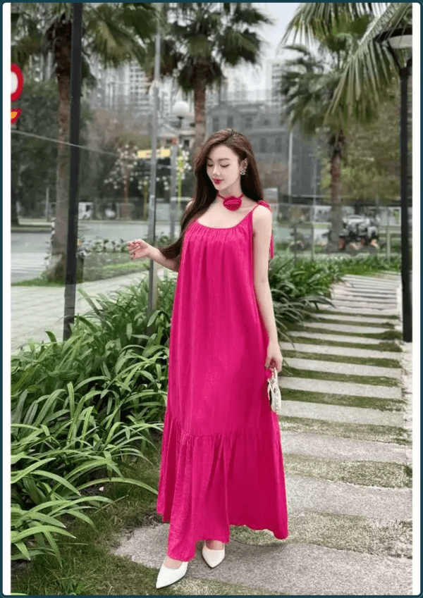 Váy Maxi Buộc Cổ Chéo – Q&C Fashion