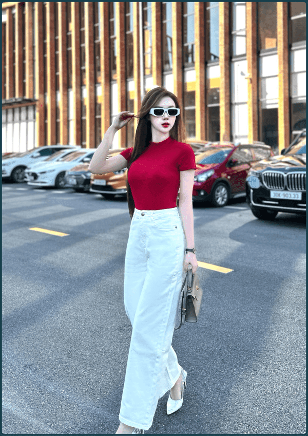 Quần Jeans Nữ Ống Suông Dài Cạp Thường – Q&C Fashion - Hình ảnh 6