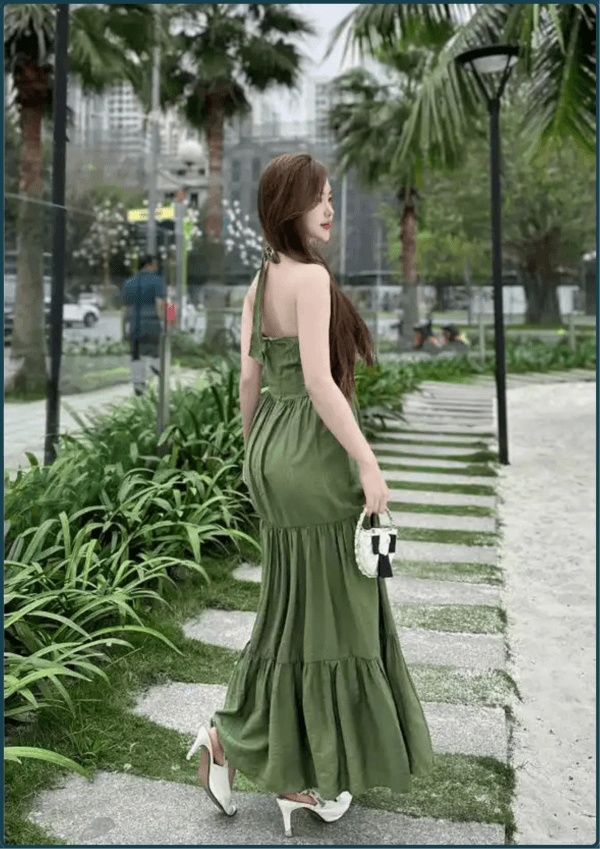 Váy Maxi Buộc Cổ Chéo - Q&C Fashion - Hình ảnh 2