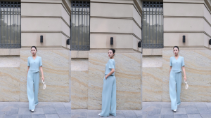 Sơ mi + quần tây màu pastel