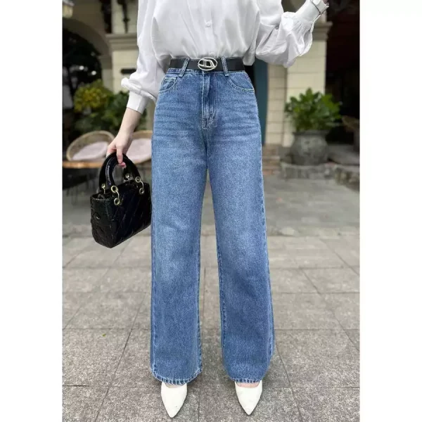 Quần Jeans Nữ Ống Suông Cạp Thường - Q&C Fashion - Hình ảnh 2