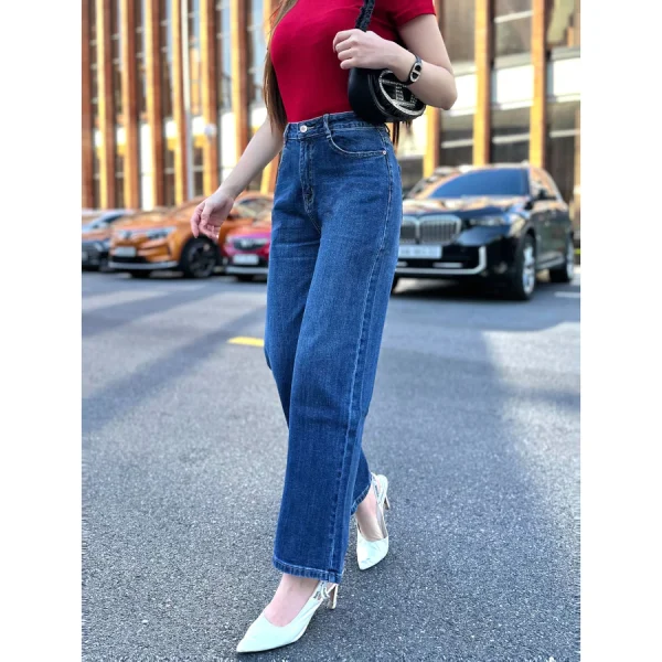 Quần Jeans Nữ Ống Suông Dài Cạp Thường – Q&C Fashion - Hình ảnh 2