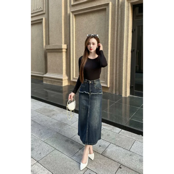 Chân Váy Jeans Nữ Dáng Chữ A - Q&C fashion - Hình ảnh 2