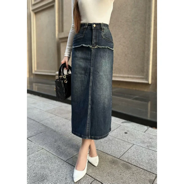 Chân Váy Jeans Nữ Dáng Chữ A - Q&C fashion - Hình ảnh 3