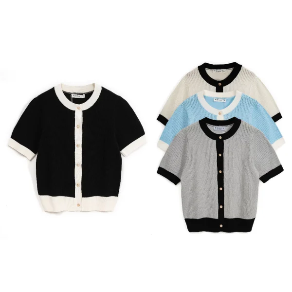 Áo Cardigan Nữ Ngắn Tay Rửa Lỗ - Q&C fashion