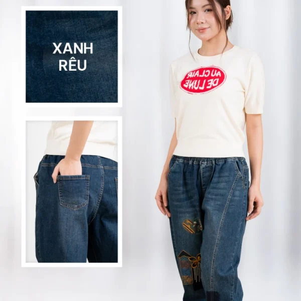 Quần Jean Nữ Cạp Chun Co Giãn Thoải Mái - Q&C fashion - Hình ảnh 2