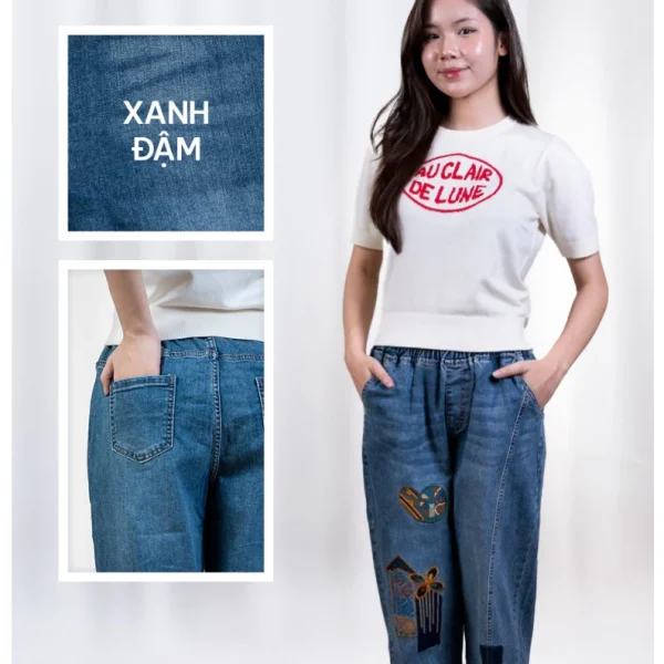Quần Jean Nữ Cạp Chun Co Giãn Thoải Mái - Q&C fashion - Hình ảnh 3