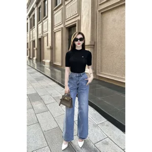 Quần Jeans Nữ Ống Suông Đứng Cạp Thường – Q&C Fashion