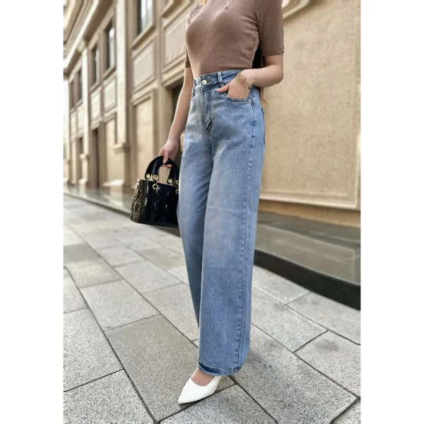 Quần Jeans Nữ Ống Suông Đứng Cạp Thường – Q&C Fashion - Hình ảnh 2