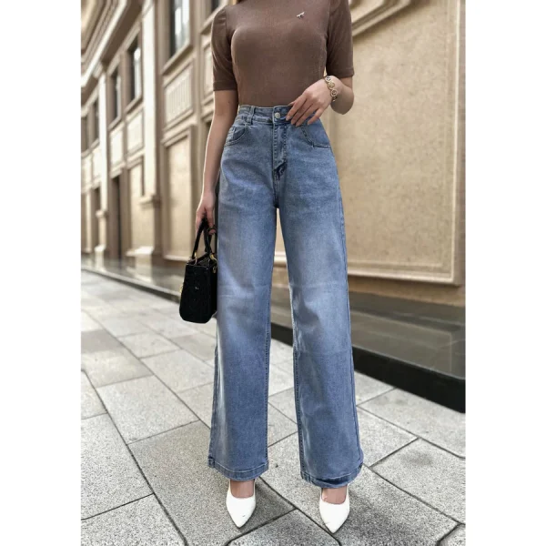 Quần Jeans Nữ Ống Suông Đứng Cạp Thường – Q&C Fashion - Hình ảnh 5