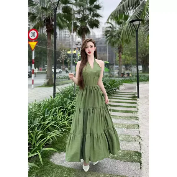 Váy Maxi Buộc Cổ Chéo - Q&C Fashion