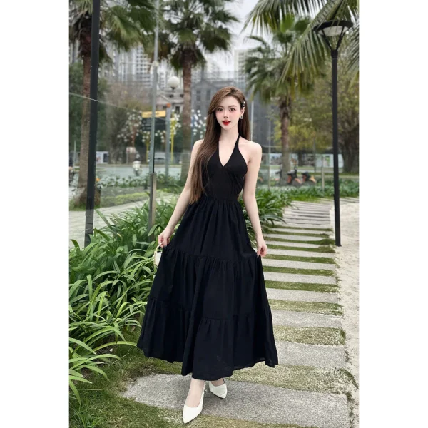 Váy Maxi Buộc Cổ Chéo - Q&C Fashion - Hình ảnh 4