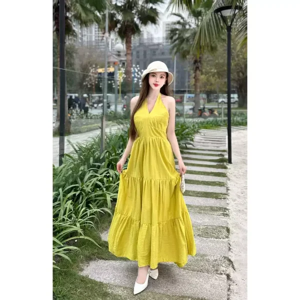 Váy Maxi Buộc Cổ Chéo - Q&C Fashion - Hình ảnh 5