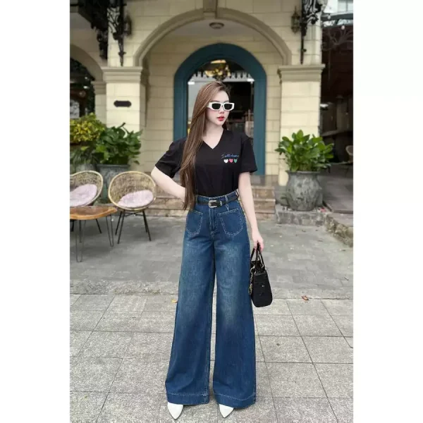 Áo Thun Nữ Cộc Tay Cổ Tim In Hình Trước - Q&C fashion - Hình ảnh 4