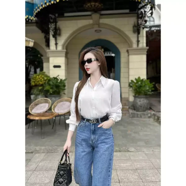 Áo Sơ Mi Nữ Tay Bồng Cổ Đức - Q&C fashion - Hình ảnh 3