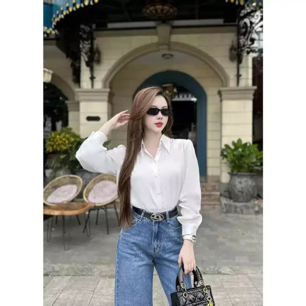 Áo Sơ Mi Nữ Tay Bồng Cổ Đức - Q&C fashion - Hình ảnh 4
