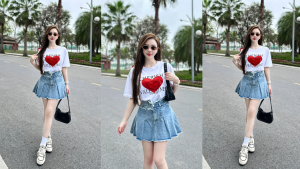 Áo phông nữ in hình họa tiết