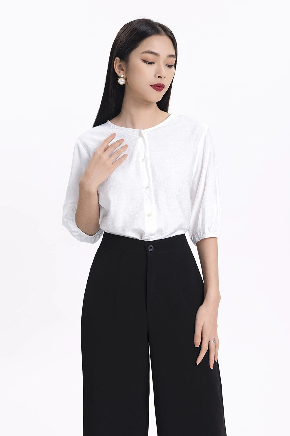 ao so mi trang co tron tay lo asm07 32