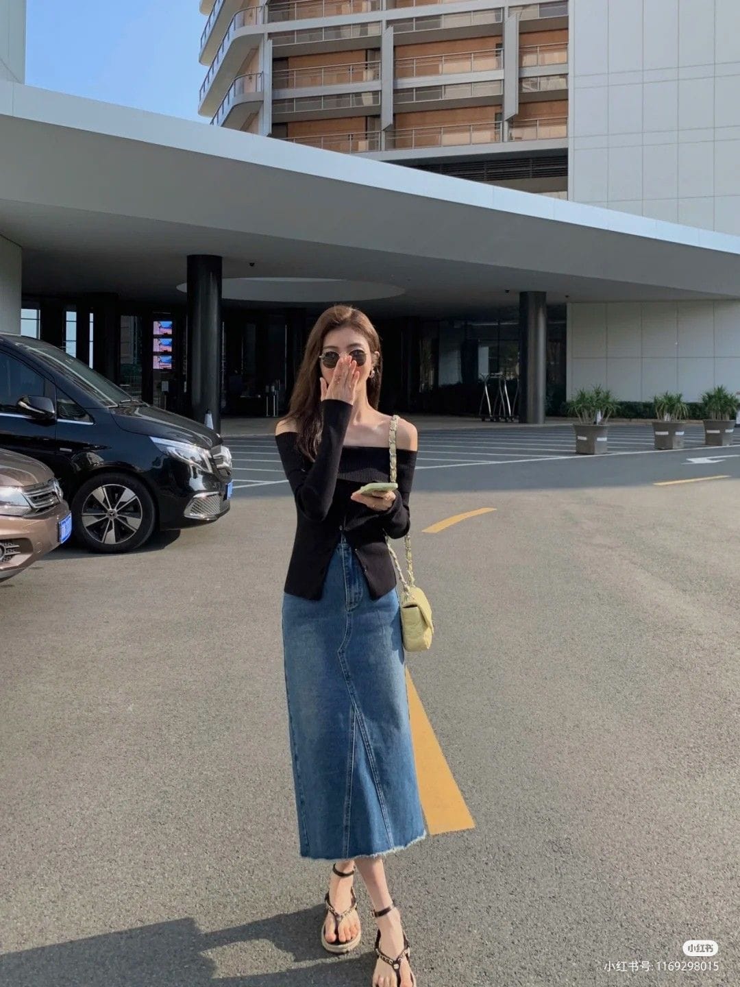 Phối Đồ Với Chân Váy Jean Dài